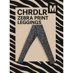 CHRLDR Zebra Print Leggings Black Gray Women’s Size M New Without Tags